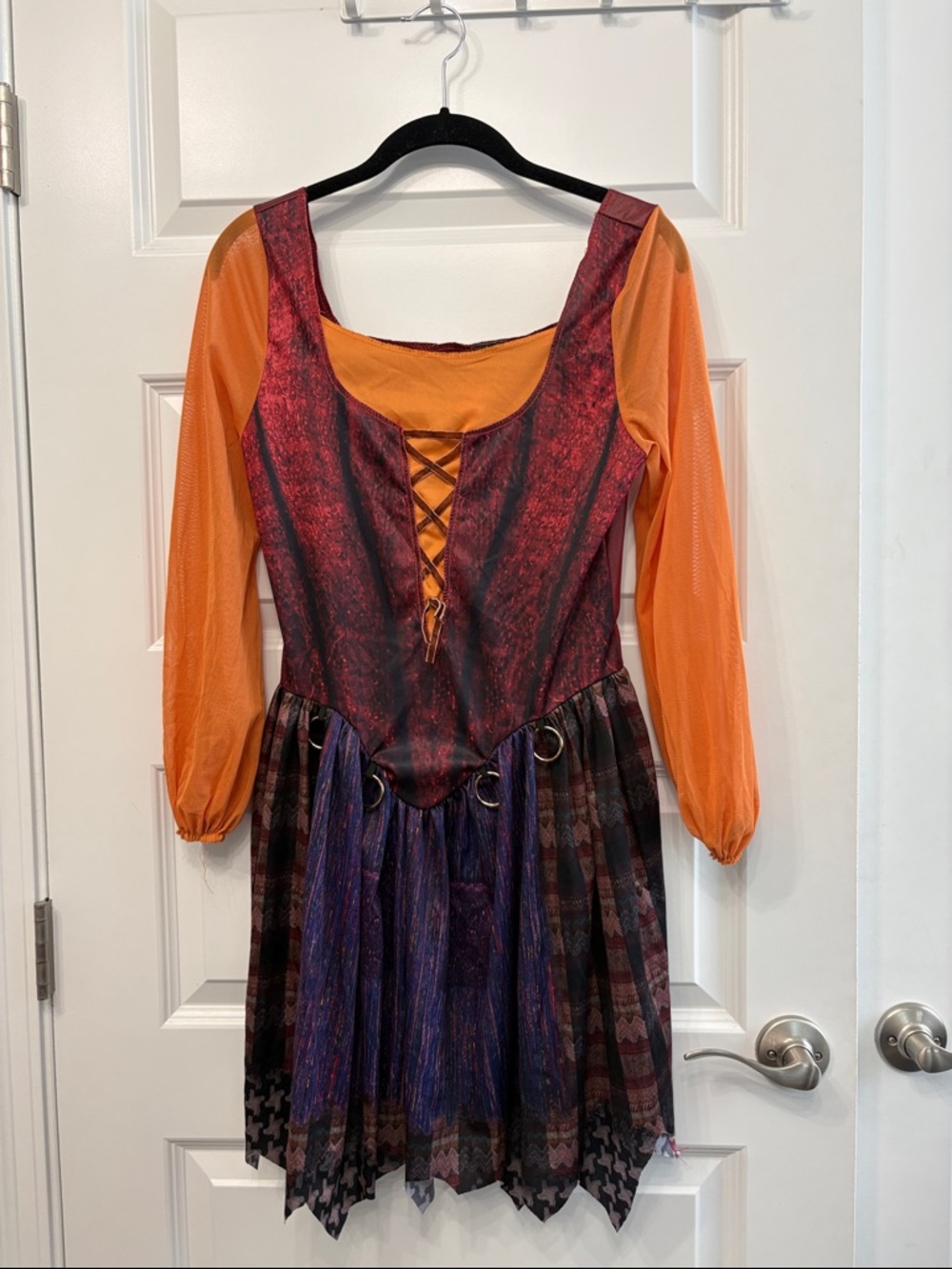 Disney Mary Sanderson Hocus Pocus Orange & Purple Lace-Up Corset Dress Costume